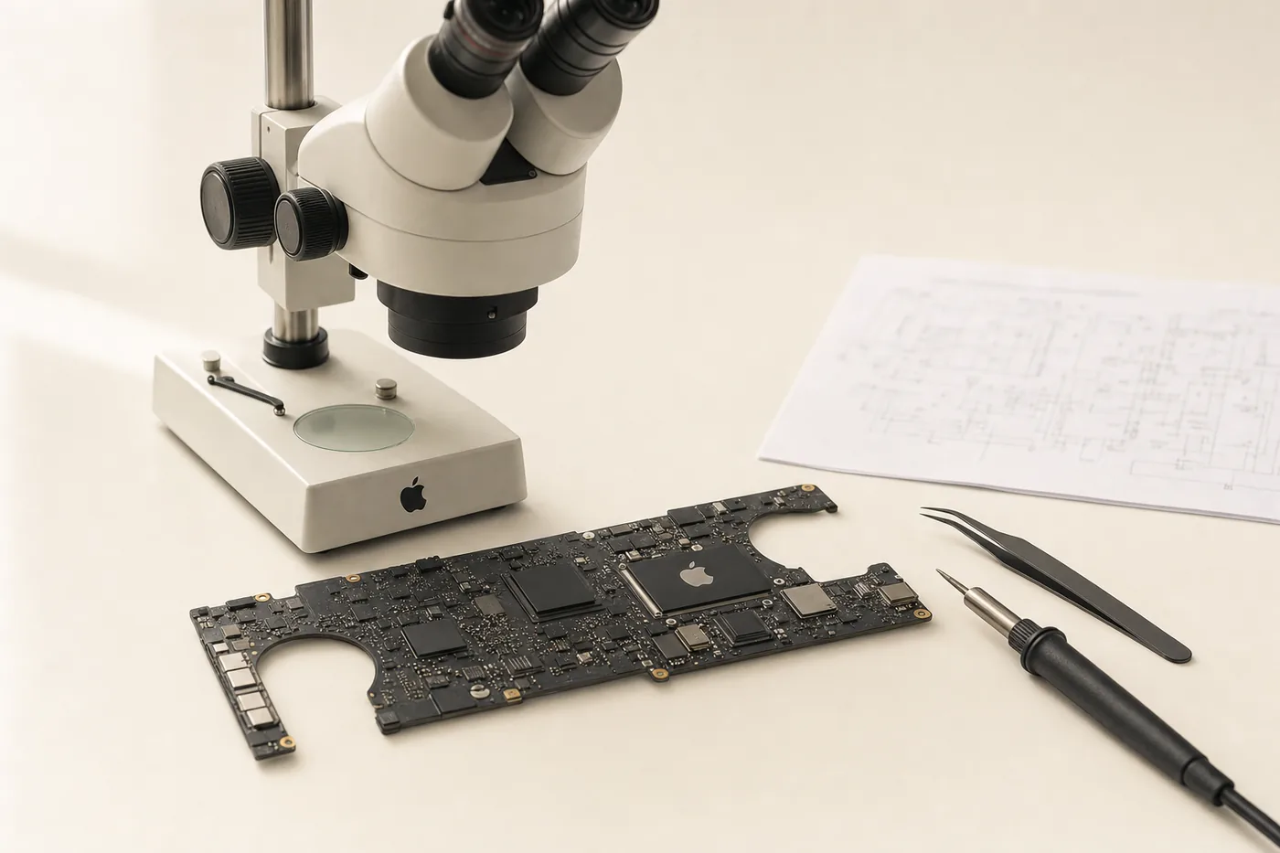 MacBook Logicboard-Reparatur auf Bauteilebene